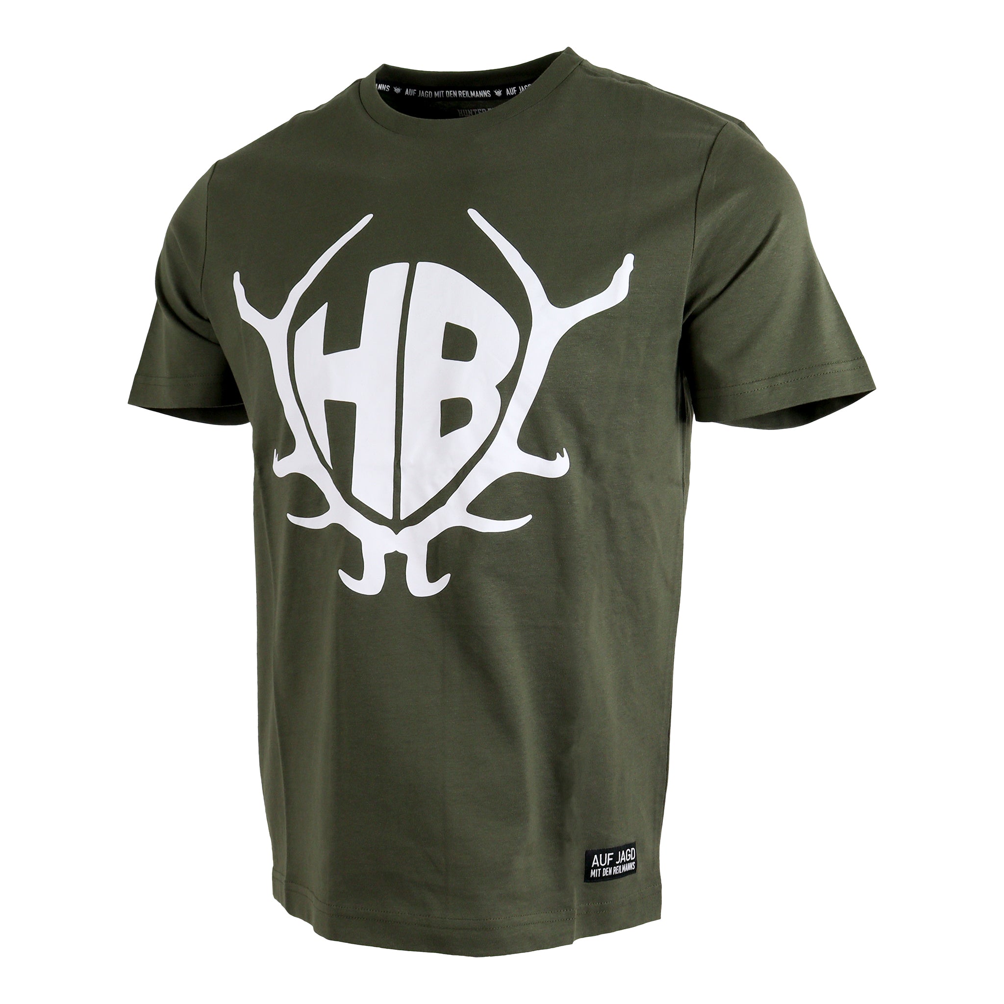 Basic T-Shirt Grün mit weißem Logo