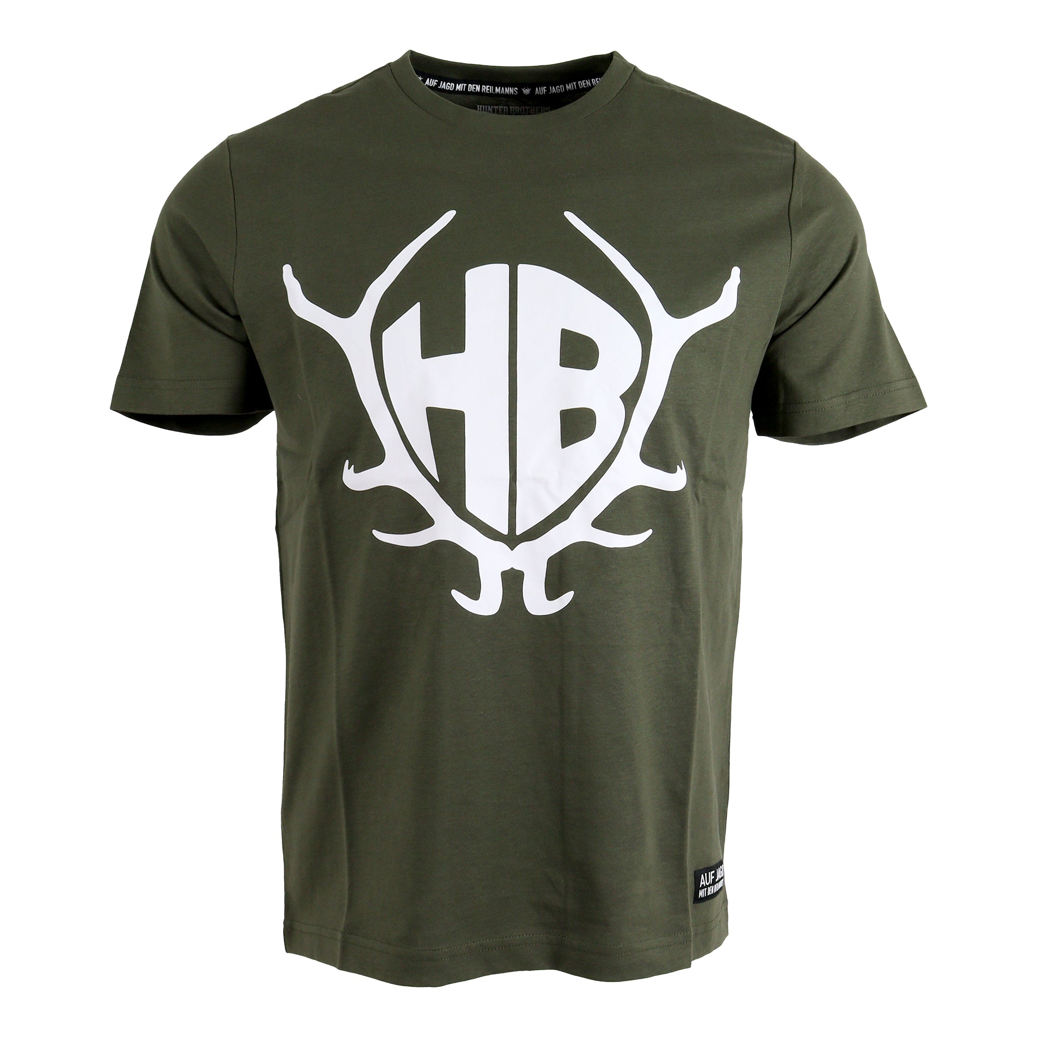 Basic T-Shirt Grün mit weißem Logo